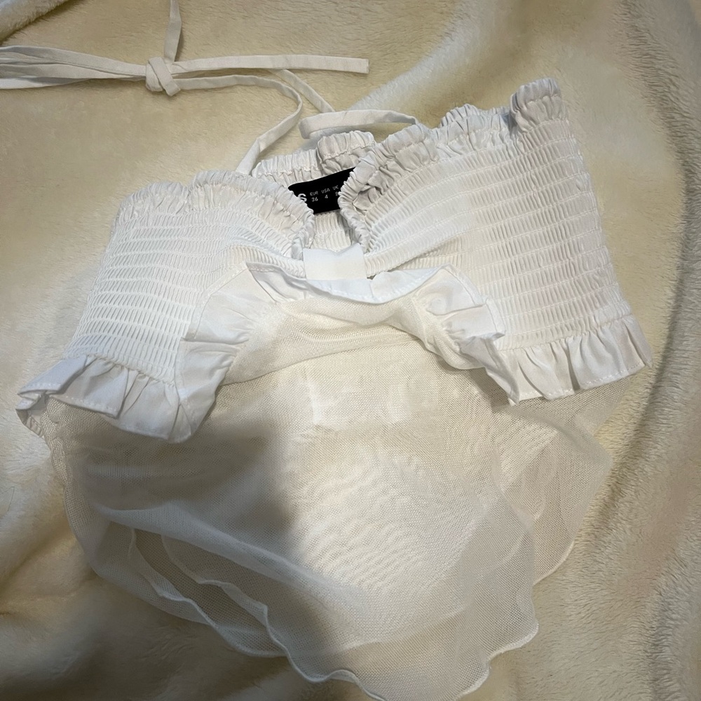 White Smocked Women's Intimate Top